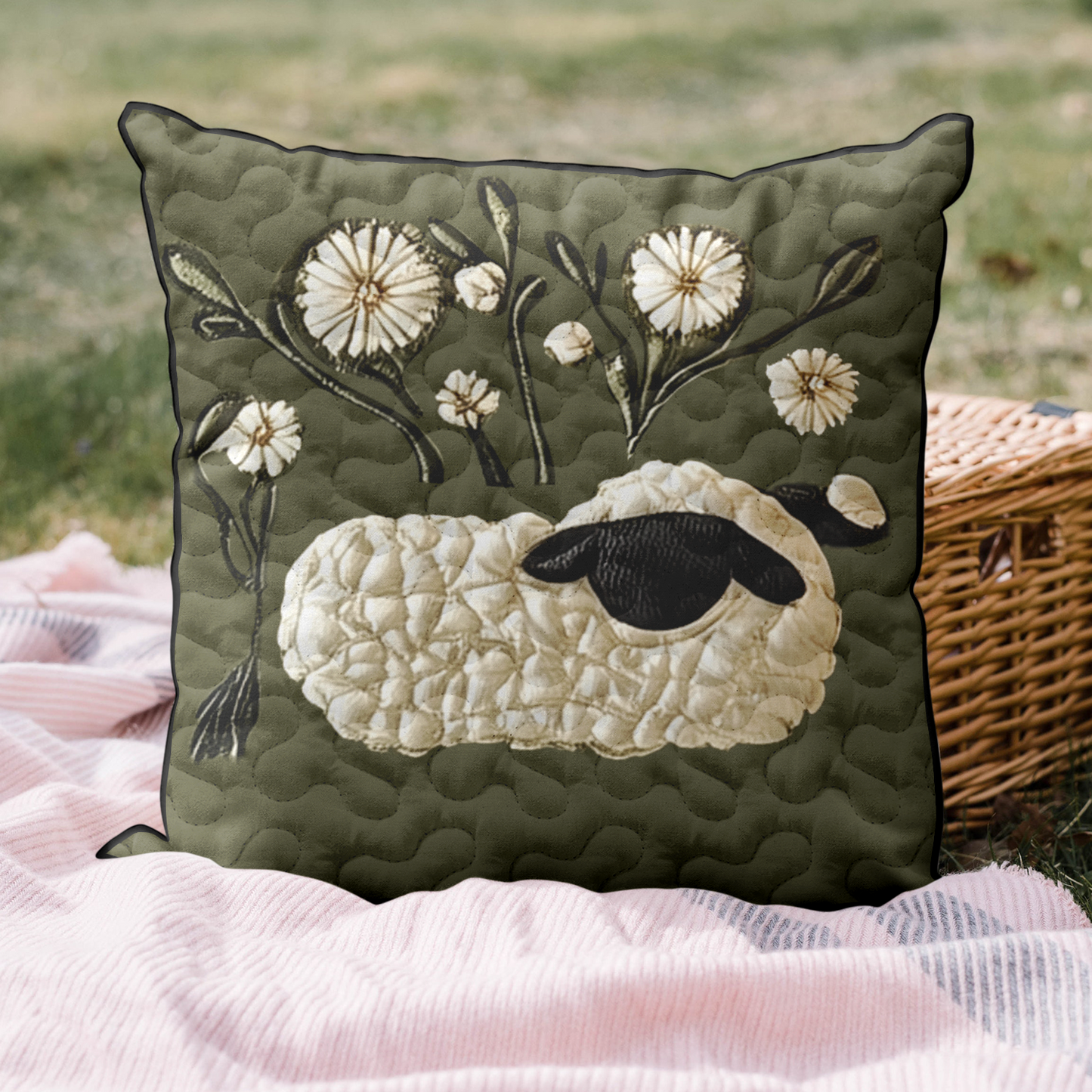 Baa Blessing Quilted Pillow Case NCU0DK4664