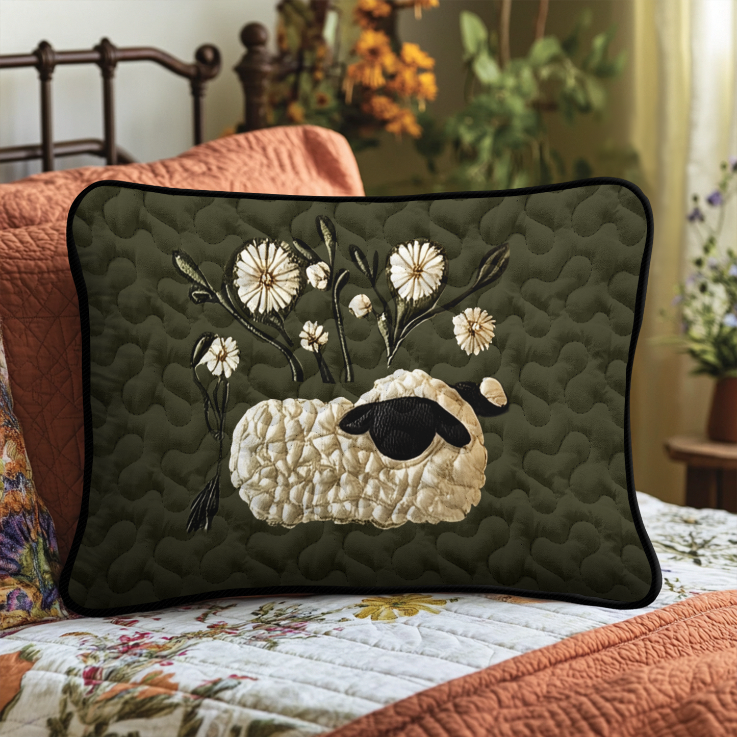 Baa Blessing Quilted Bedding Pillow Case NCU0DK4665