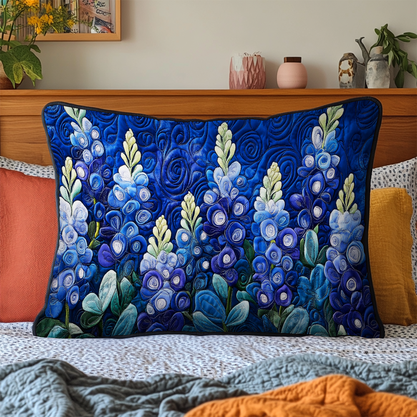 Country Bloom Quilted Bedding Pillow Case NCU0NT6033