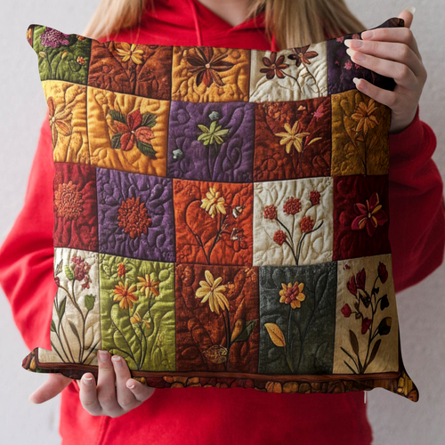 Autumn Floral Quilted Pillow Case NCU0NT4522