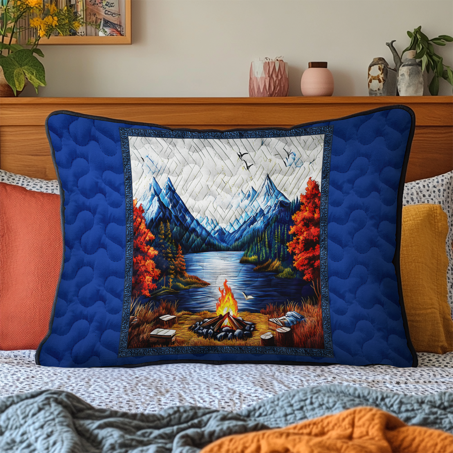 Adventure Camp Quilted Bedding Pillow Case NCU0DK6173