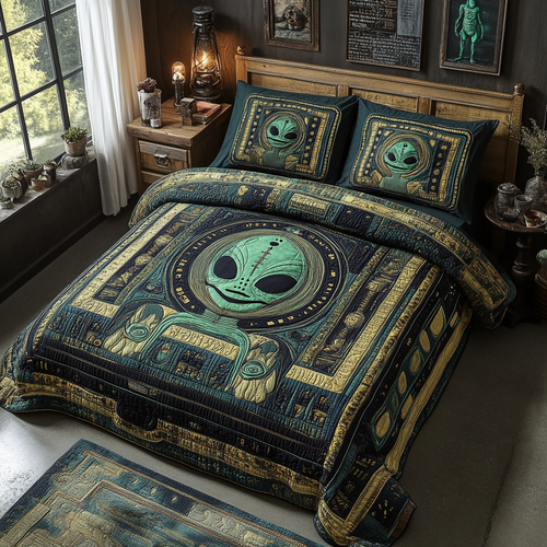 Alien 3-Piece Quilted Bedding Set NCU0DV2674