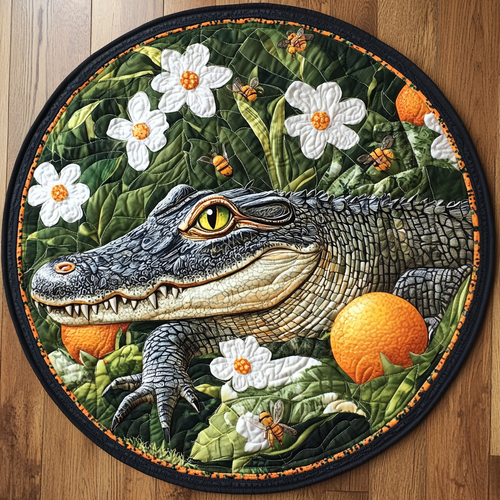Alligator Chic Quilted Round Mat NCU0VH4580