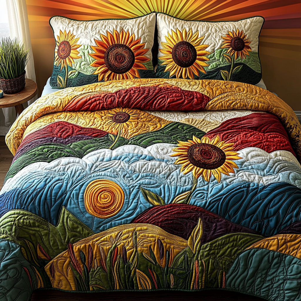 Golden Horizon 3-Piece Quilted Bedding Set NCU0TH2423
