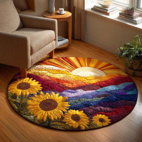 Amber Horizon Quilted Round Mat NCU0TD123