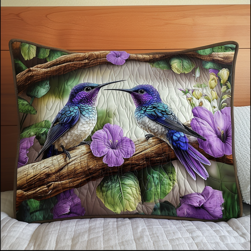 Amethyst Lovebirds Quilted Bedding Pillow Case NCU0NT6209