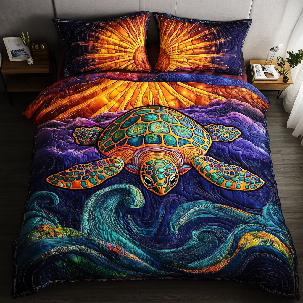 Oceanic Harmony Quilted Blanket NCU0TL710