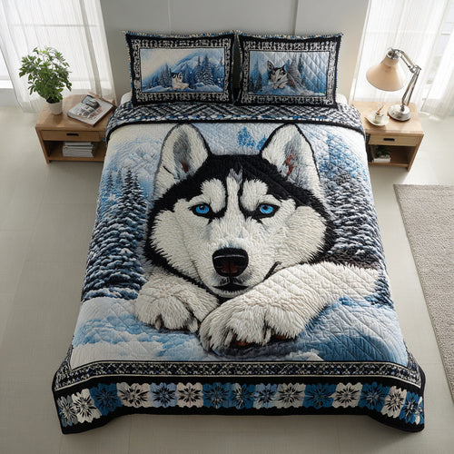 Arctic Husky Dream 3-Piece Quilted Bedding Set NCU0HH993
