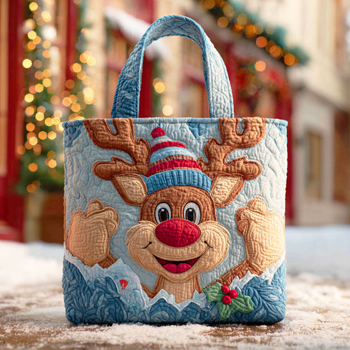 Arctic Reindeer Light Quilted Tote Bag NCU0TD804