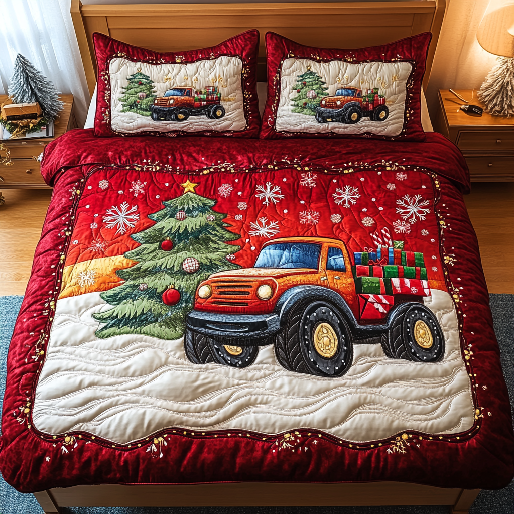 Christmas Truck Quilted Blanket NCU0NT081 main image 0