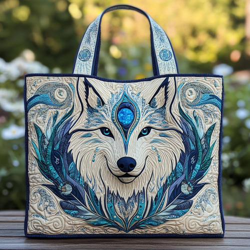 Arctic Wolf Quilted Tote Bag NCU0DK8951