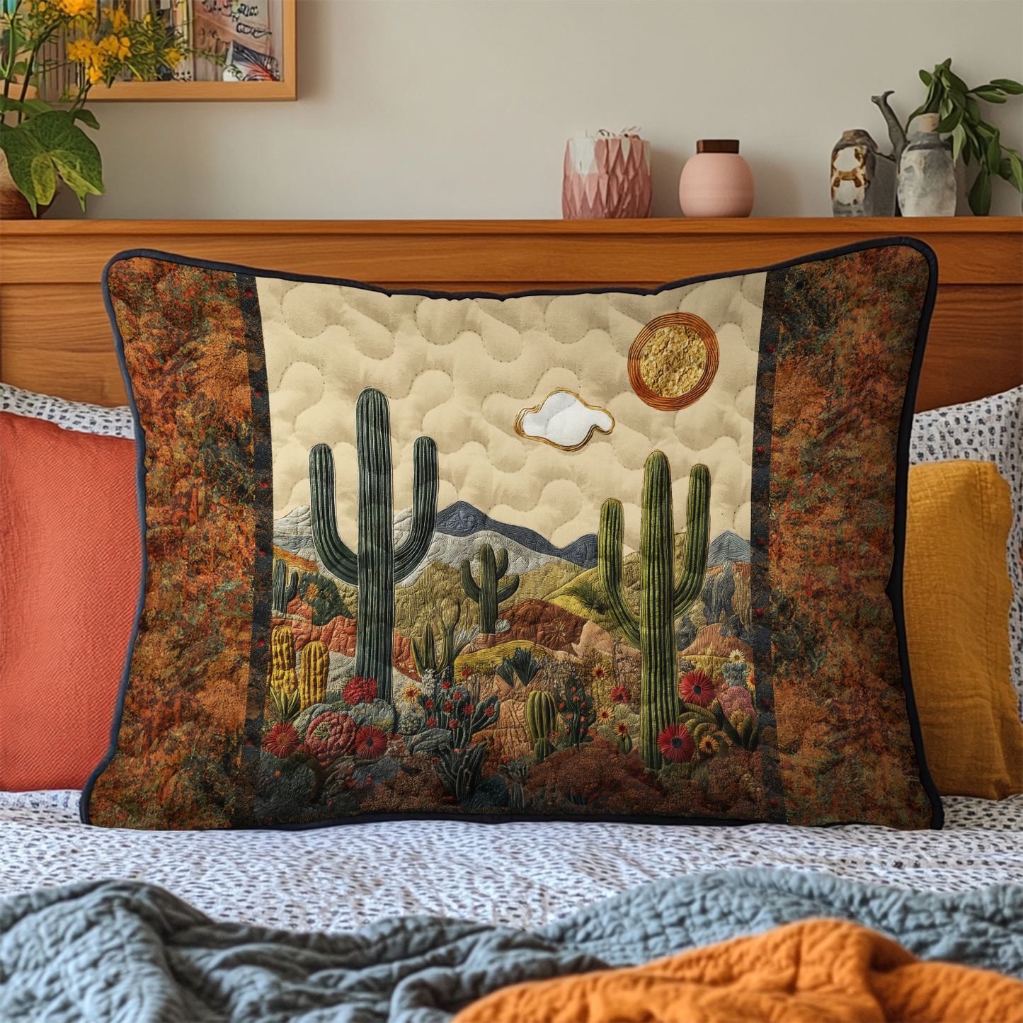 Arid Beauty Quilted Bedding Pillow Case NCU0DK5297