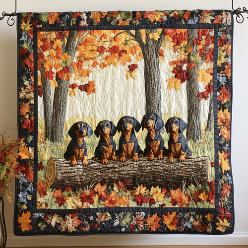 Autumn Dachshund Quilted Blanket NCU0DK9275