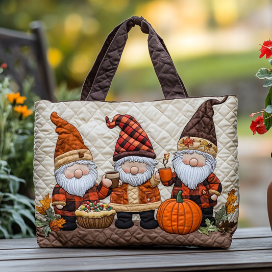 Autumn Gnome Quilted Tote Bag NCU0DK9474