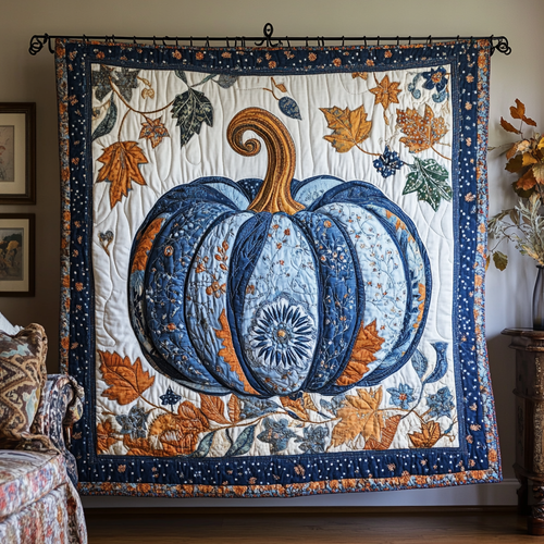 Autumn Pumpkin Quilted Blanket NCU0DK9167