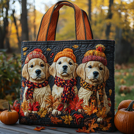 Autumn Pups Quilted Tote Bag NCU0DV7408