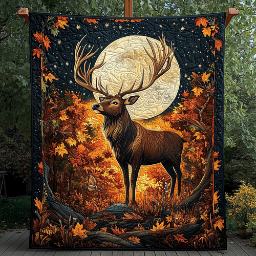 Autumn Stag Quilted Blanket NCU0VH636