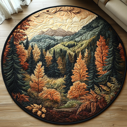 Autumn Woodland Majesty Quilted Round Mat NCU0DV5407