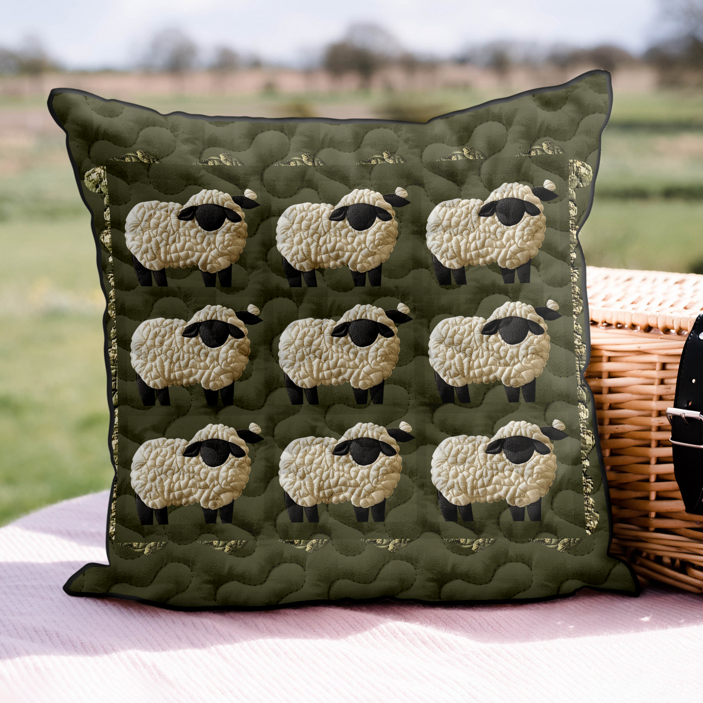 Baa Blessing Quilted Pillow Case NCU0DK4663