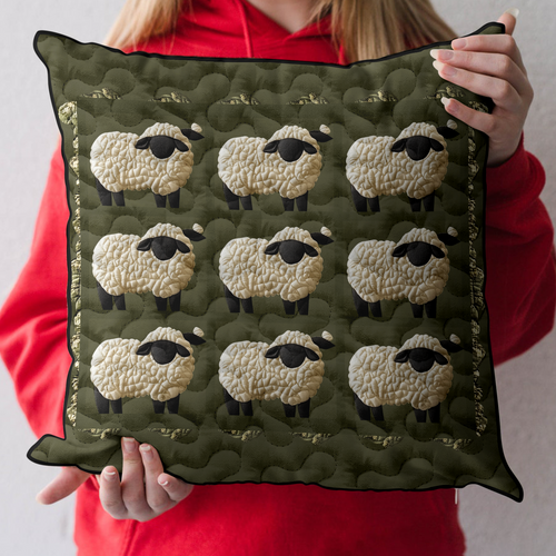 Baa Blessing Quilted Pillow Case NCU0DK4663