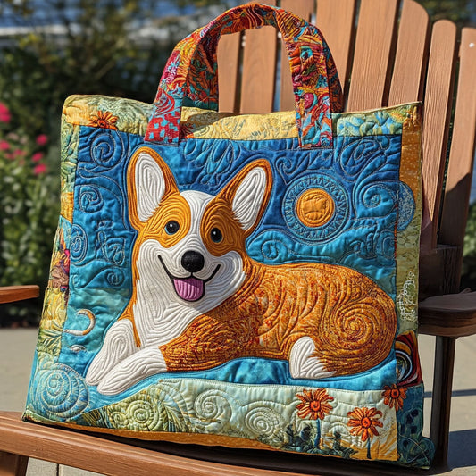 Beach Bum Corgi Quilted Tote Bag NCU0PT9231