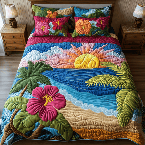Beach Horizon Quilted Bedding Set NCU0TH2666