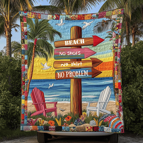 Beach No Problem Quilted Blanket NCU0TH2673