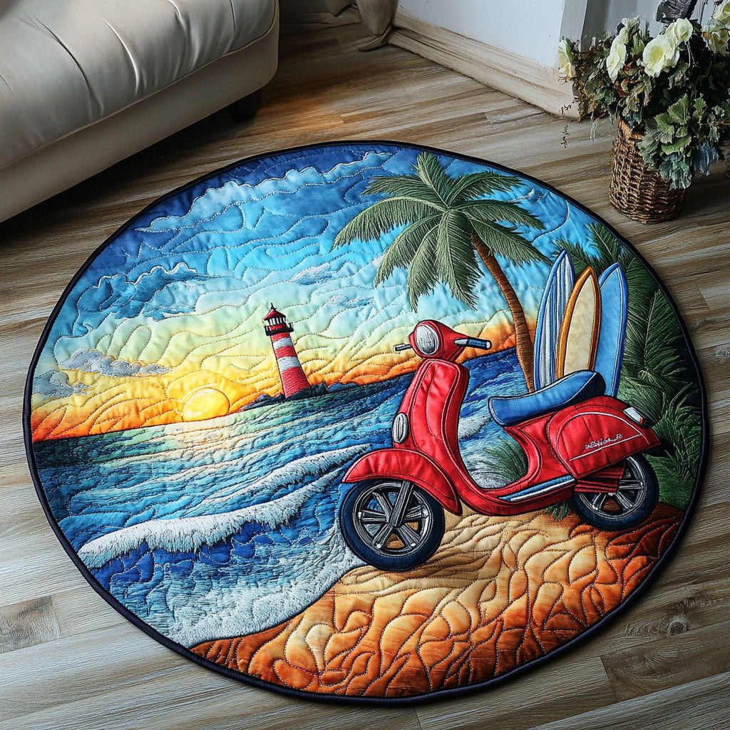 Beach Ride Quilted Round Mat NCU0NT5565