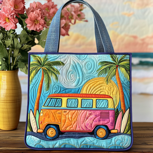 Beach Van Vibes Quilted Tote Bag NCU0VL2667