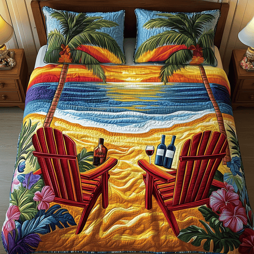 Beach Vibes Quilted Bedding Set NCU0TH2655