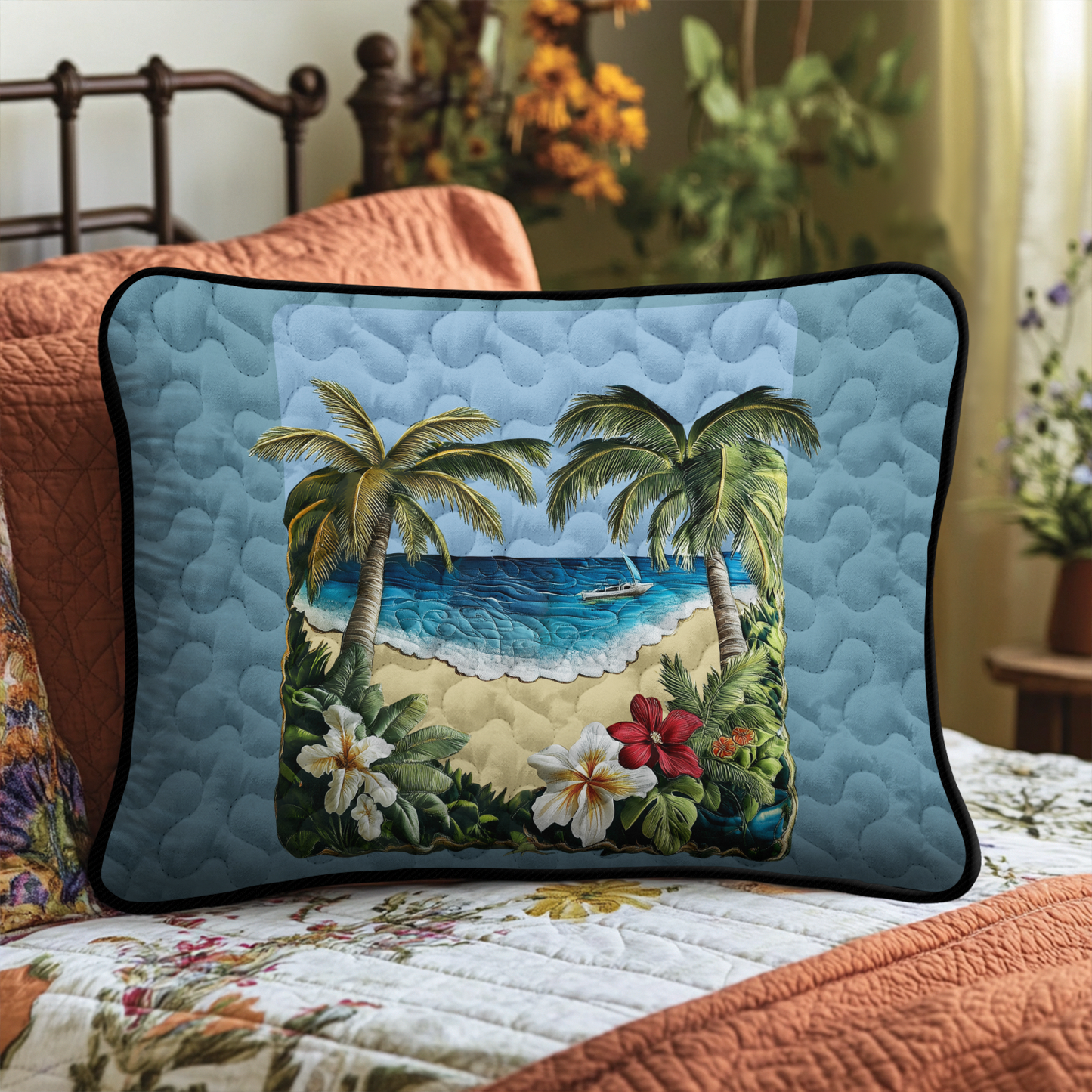 Beachfront Serenity Quilted Bedding Pillow Case NCU0DK6356