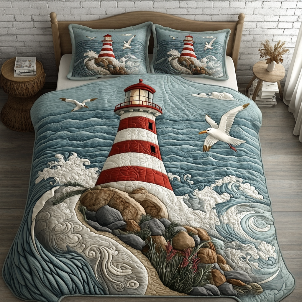 Heritage Starblock 3-Piece Quilted Bedding Set NCU0DQQ0634