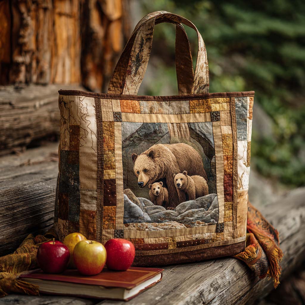 Bear Haven Quilted Tote Bag NCU0XD322