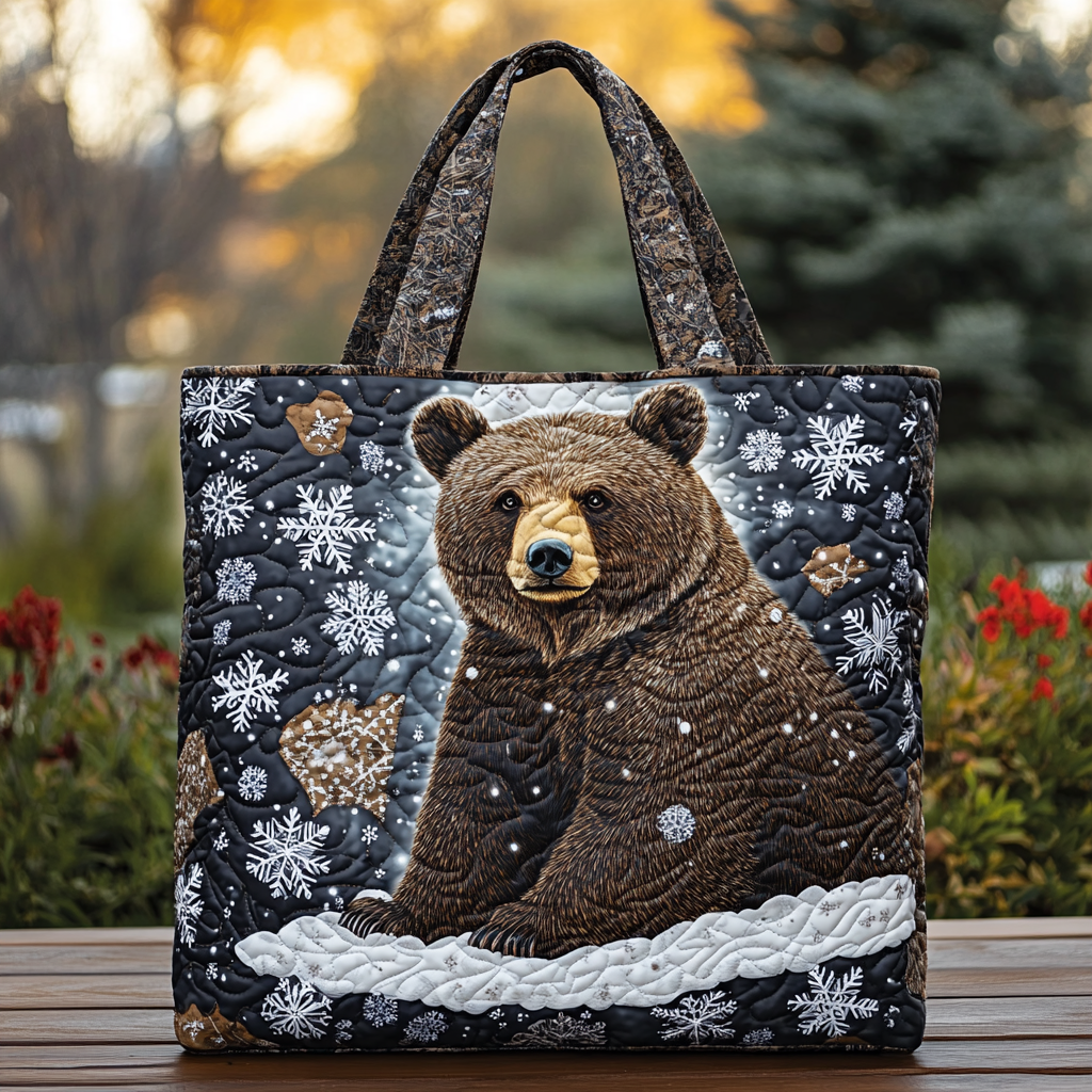 Bear Majesty Quilted Tote Bag NCU0DK9667