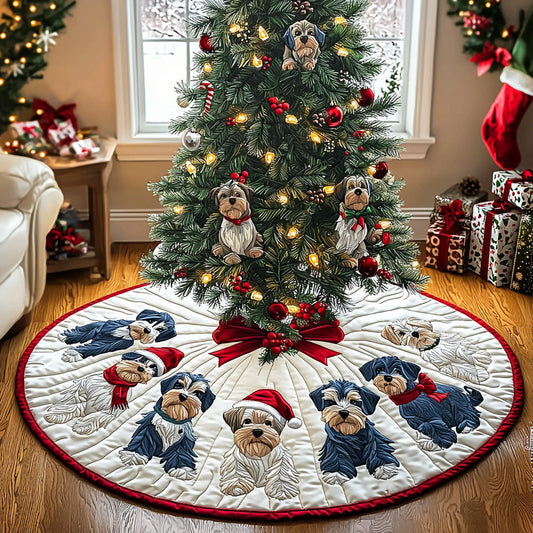Bearded Christmas Joy Quilted Christmas Tree Skirt NCU0DV7936