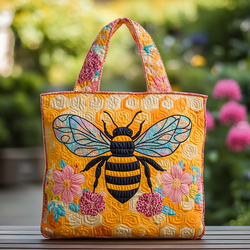 Bee Buzz Quilted Tote Bag NCU0DK8696