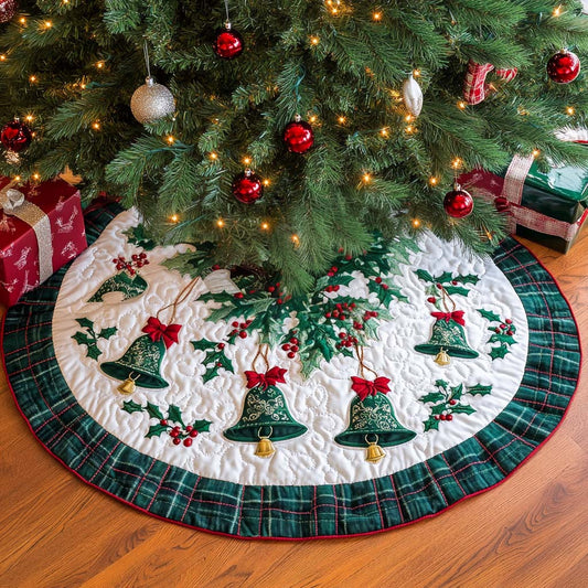 Bells Ringing Christmas Quilted Tree Skirt NCU0NT10492