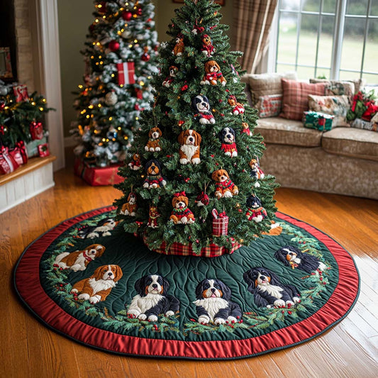 Bernese Christmas Quilted Christmas Tree Skirt NCU0DV7980