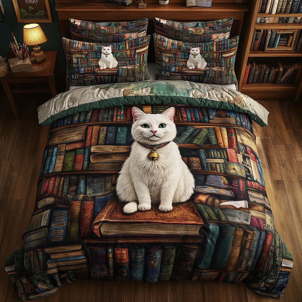 Library Cat Quilted Sofa Cover NCU0NTV919