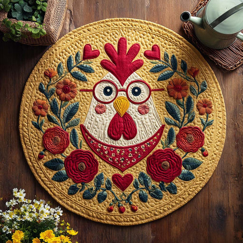 Biscuit Hen Quilted Round Mat NCU0XD028