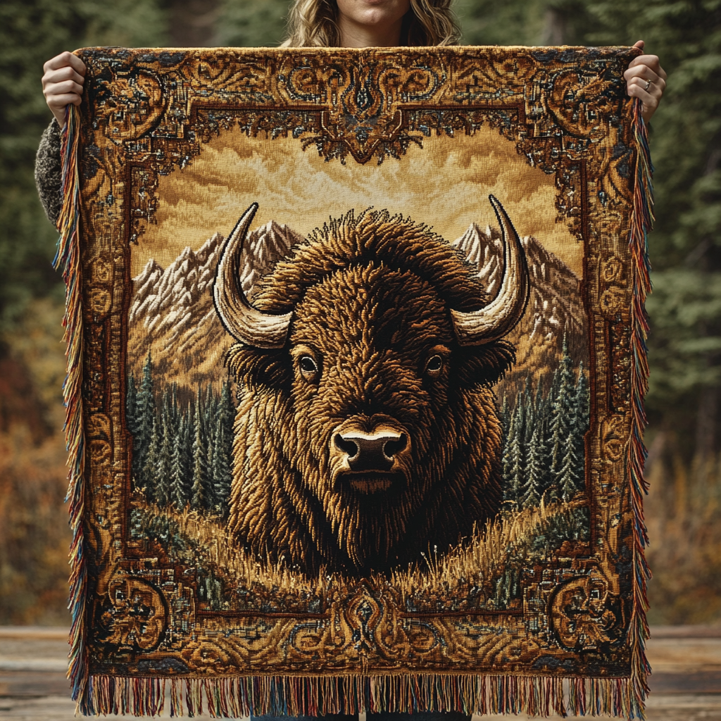 Bison Charm Woven Sofa Blanket NCU0DV3911