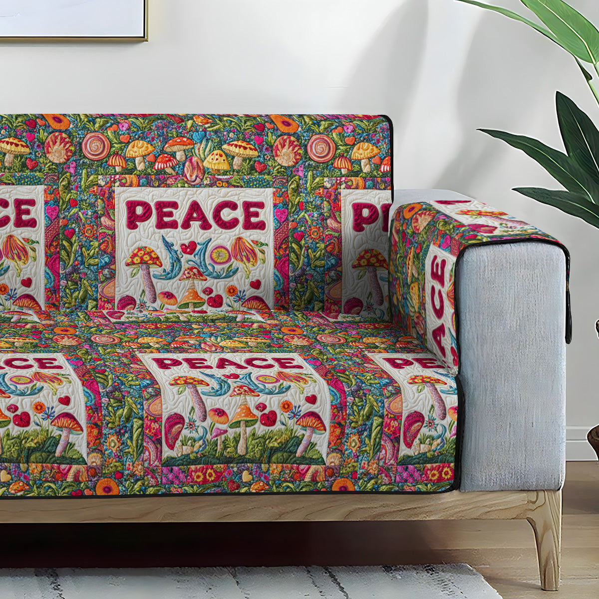 Blissful Peace Quilted Sofa Cover NCU0PT6907
