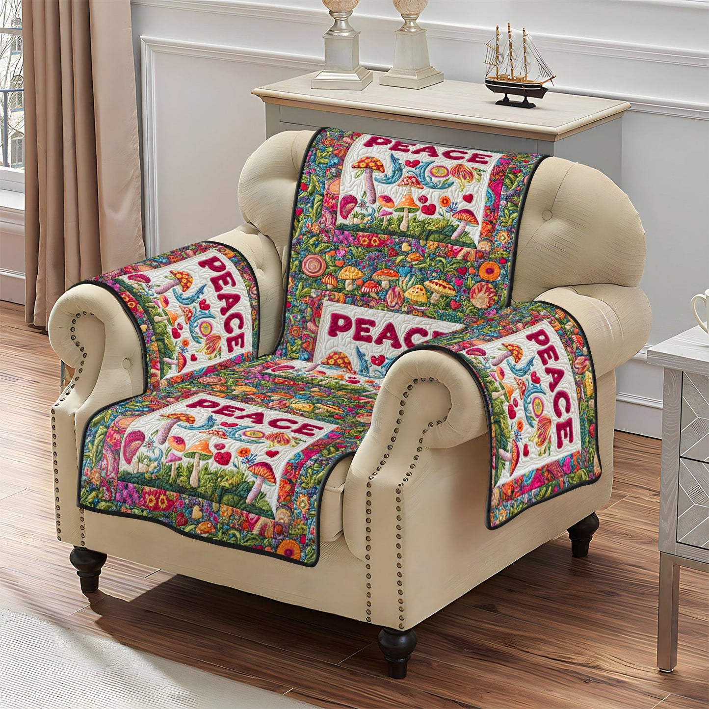 Blissful Peace Quilted Sofa Cover NCU0PT6907