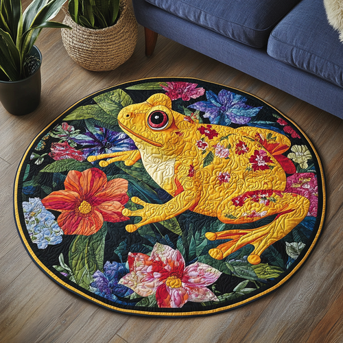 Bloom Frog Quilted Round Mat NCU0VH5972