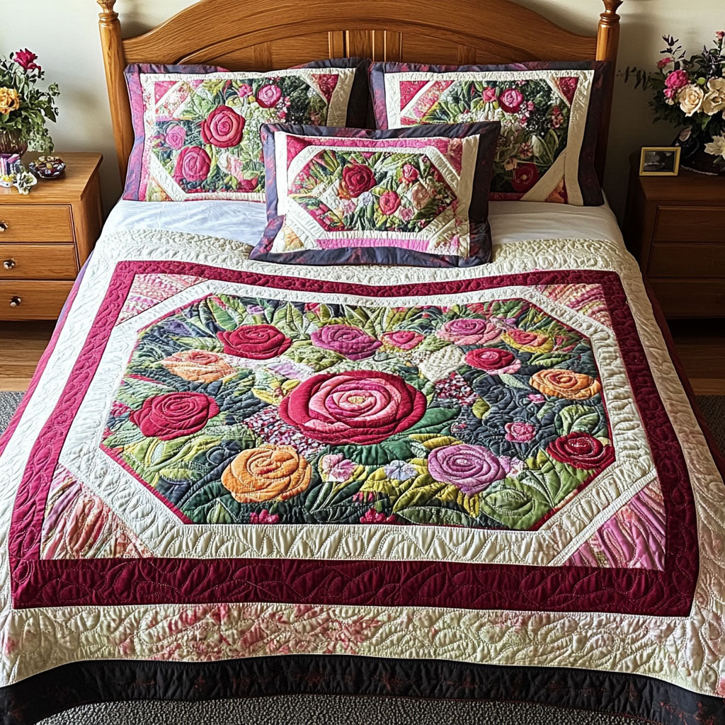 Bloom Patch 3-Piece Quilted Bedding Set NCU0DDK501