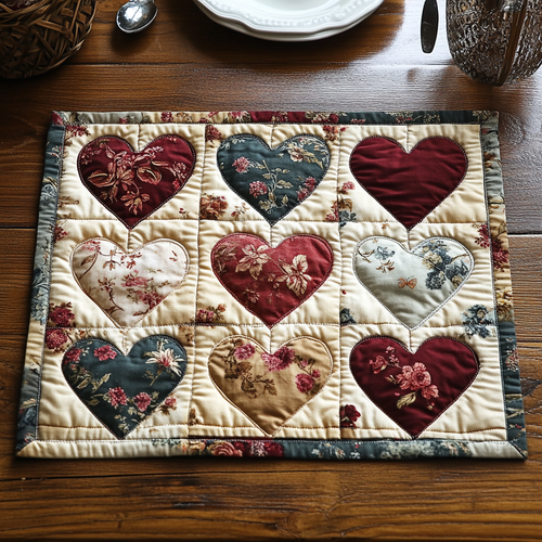 Blooming Hearts Quilted Place Mat NCU0DV2941
