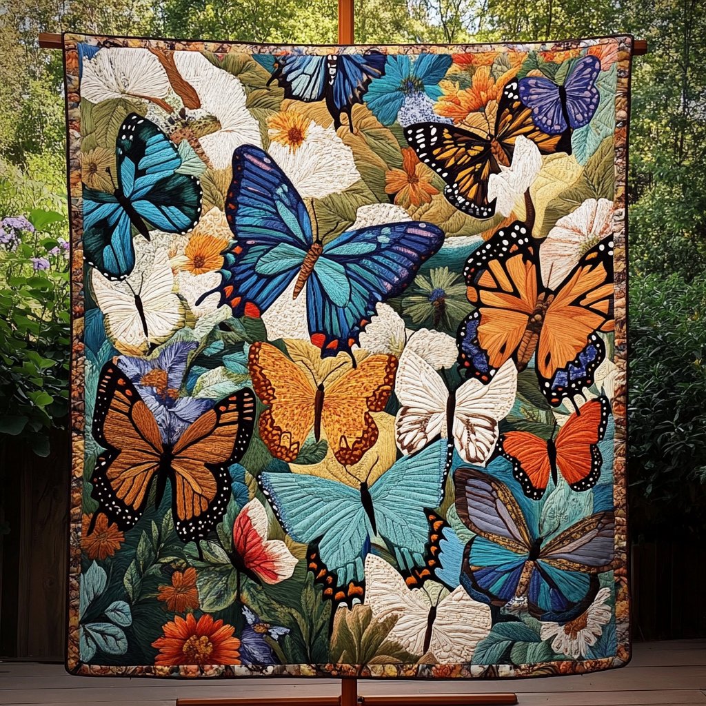 Nocturnal Bloom Chicken Quilted Blanket NCU0TL242 main image 1