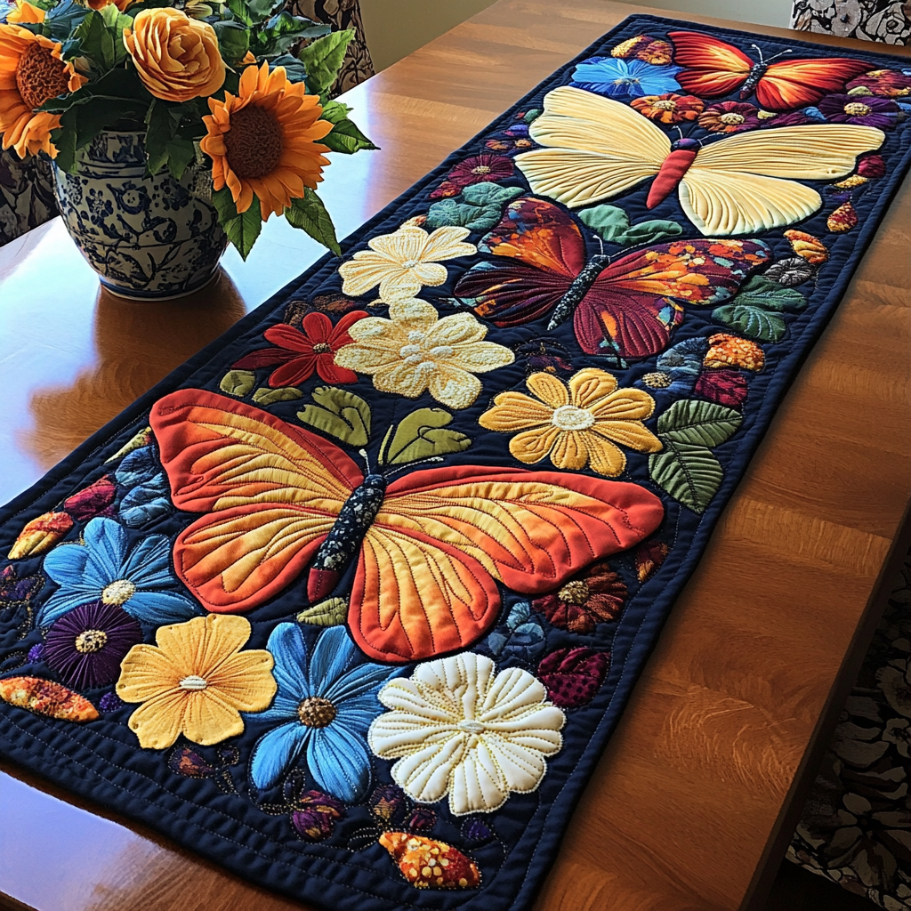 Wings Among Petals CP1306014CL Quilted Table Runner main image 1
