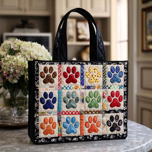 Bloomy Paw Steps Quilted Tote Bag NCU0NT9276