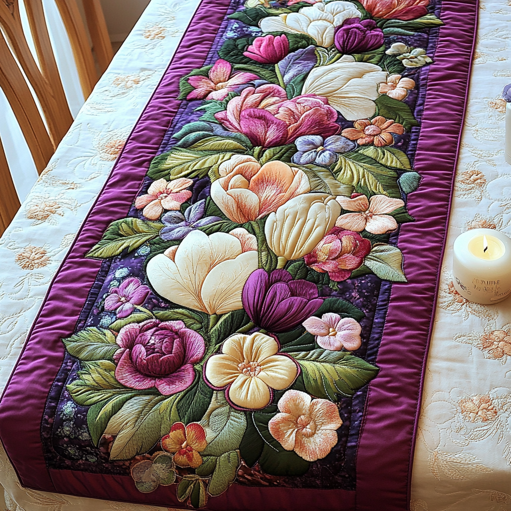 Blossom Bloom Quilted Table Runner NCU0VH3345 – Vantique